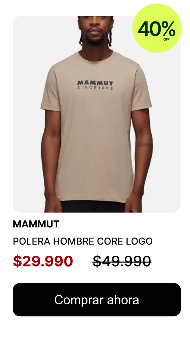 POLERA HOMBRE MAMMUT CORE LOGO $29.990