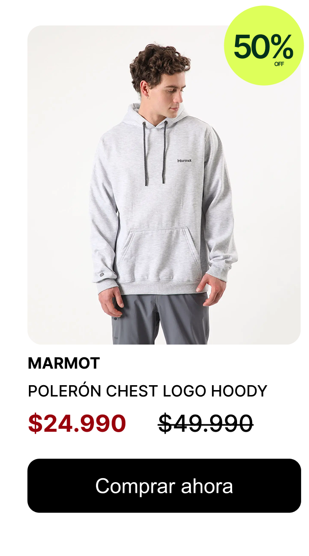 POLERÓN HOMBRE MARMOT CHEST LOGO HOODY $24.990