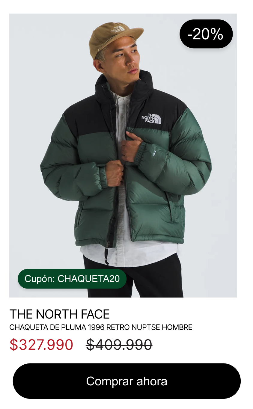 Chaqueta De Pluma 1996 Retro Nuptse Hombre $327.990