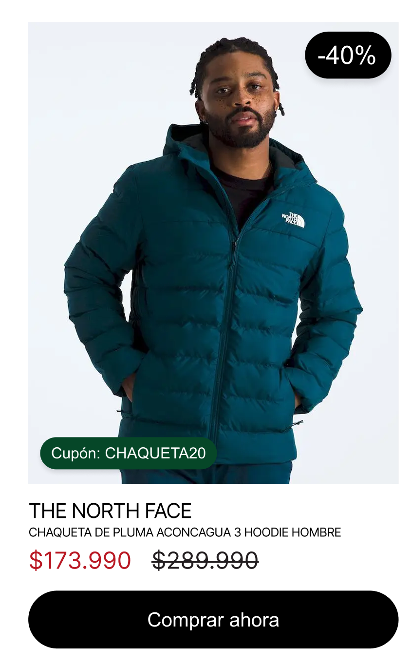 Chaqueta De Pluma Aconcagua 3 Hoodie Hombre $173.990