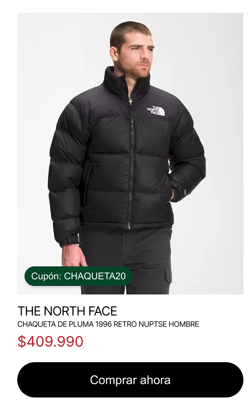Chaqueta De Pluma 1996 Retro Nuptse Hombre $409.990