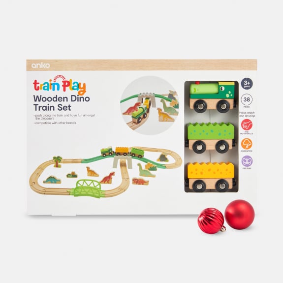 Wooden dino train set $25.