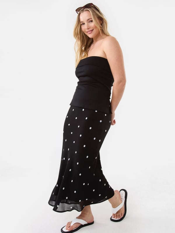 Chiffon slip midi skirt. Sizes: 6-20. $25.