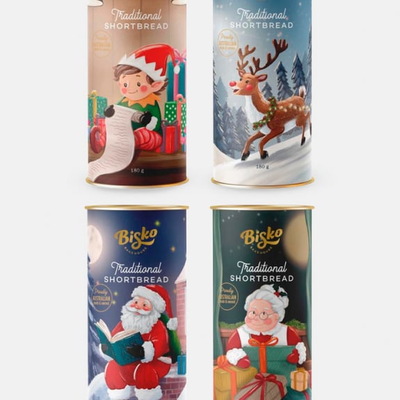 Assorted Biskos shortbread cylinders 180g $7ea.