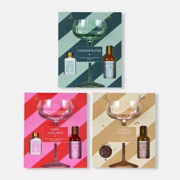 Assorted cocktail glass gift sets $13ea.