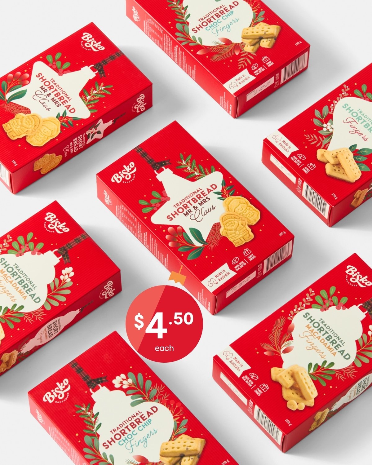 Bisko Bakehouse Traditional Shortbread Mr. and Mrs. Claus 150g