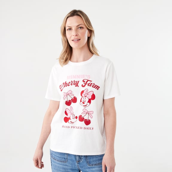 Women's license print Minnie tee $14.