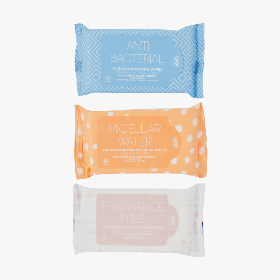 Mini travel wipes 3pk $3.50.