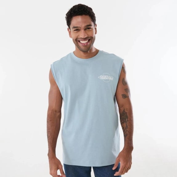 Graphic curved hem muscle tank $7. Was $12 on 28/12/25.