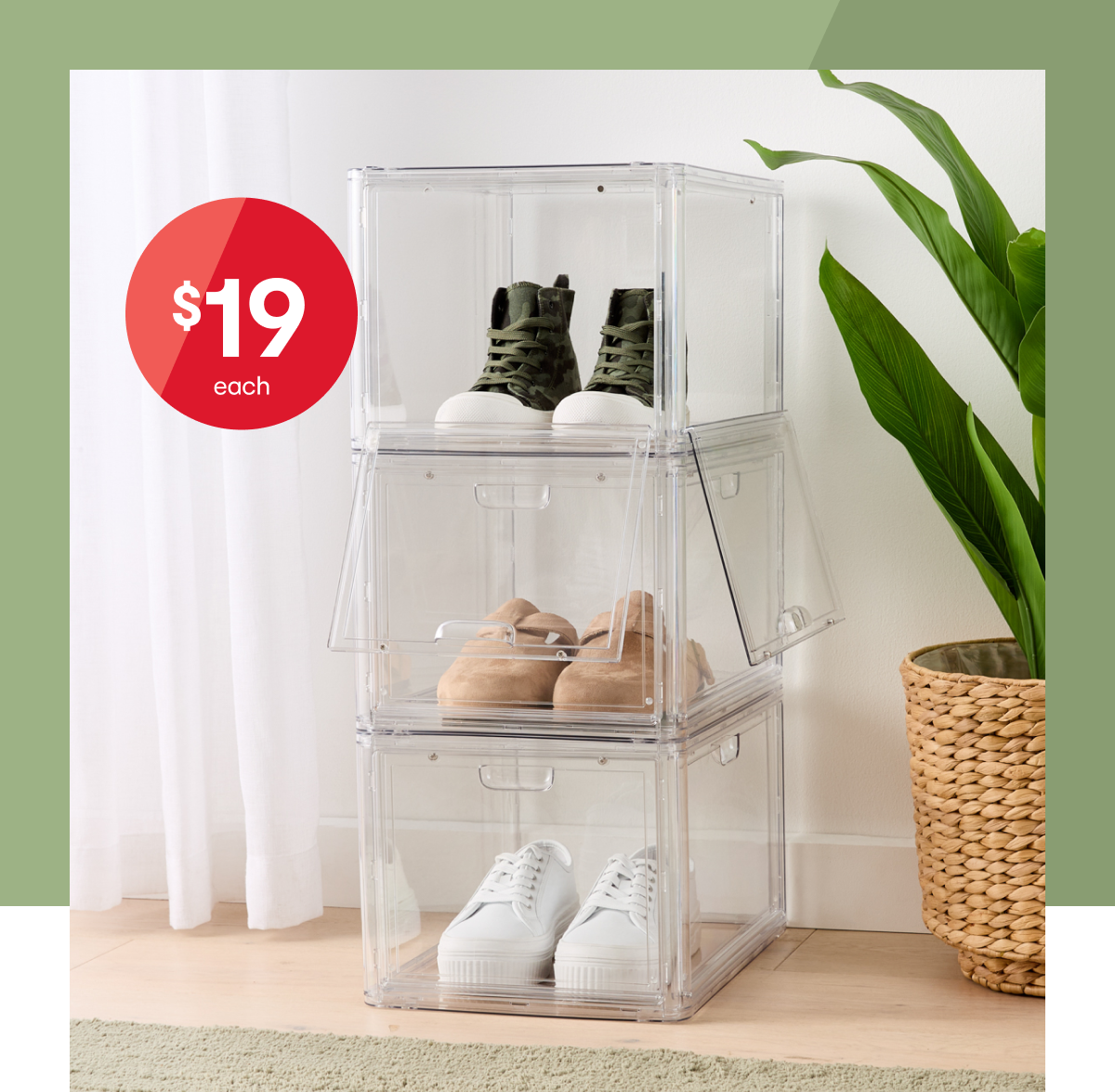 2 door large shoe box $19ea.