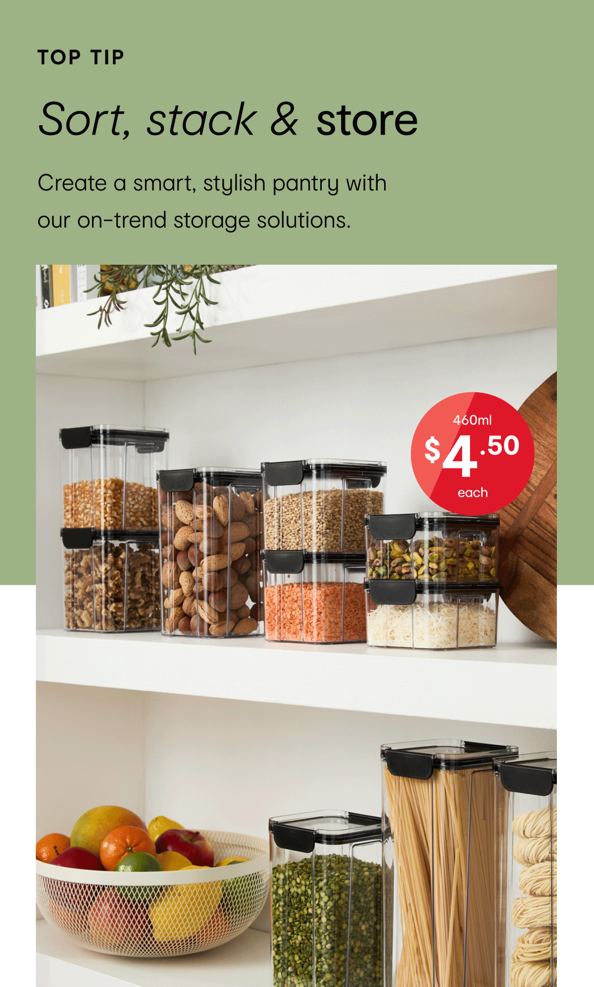 460ml Modular container $4.50.