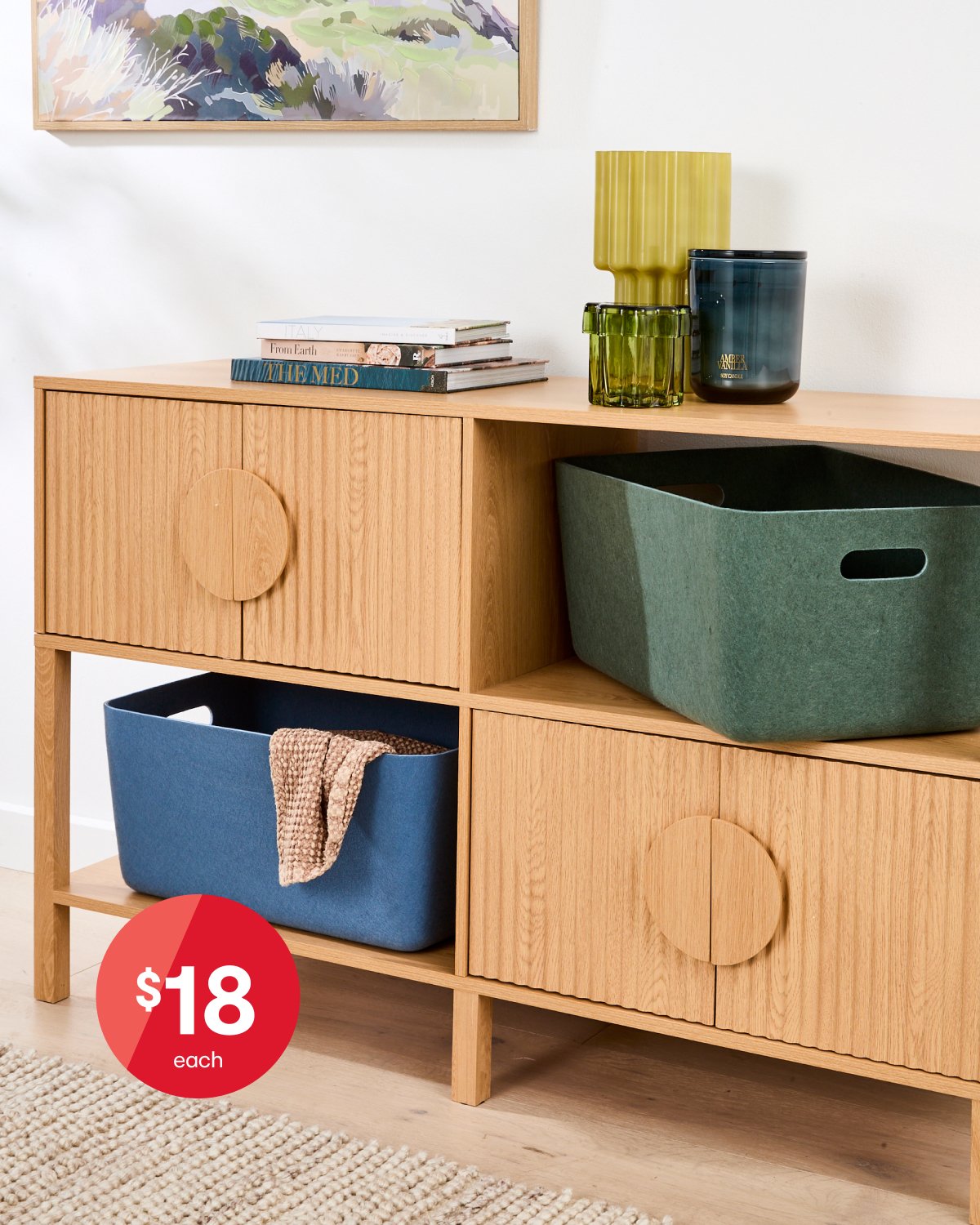 Moulded felt basket $18ea.