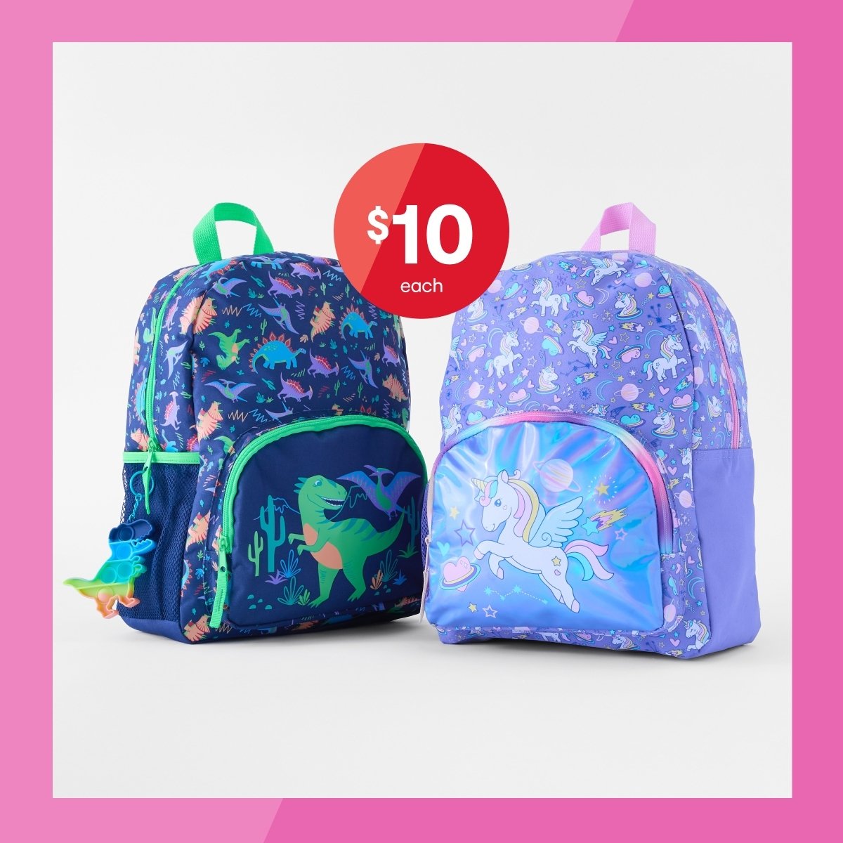 Junior backpack $10ea.