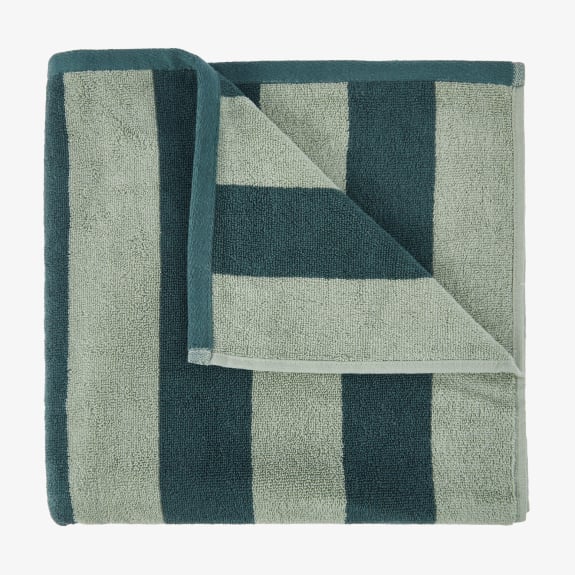 Thick stripe bath towel green $15.