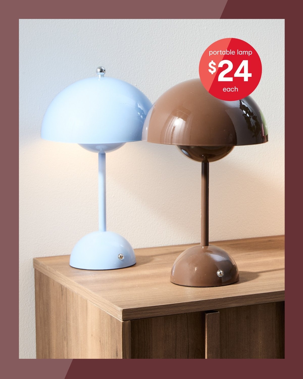 Nico portable rechargeable lamp $24ea.