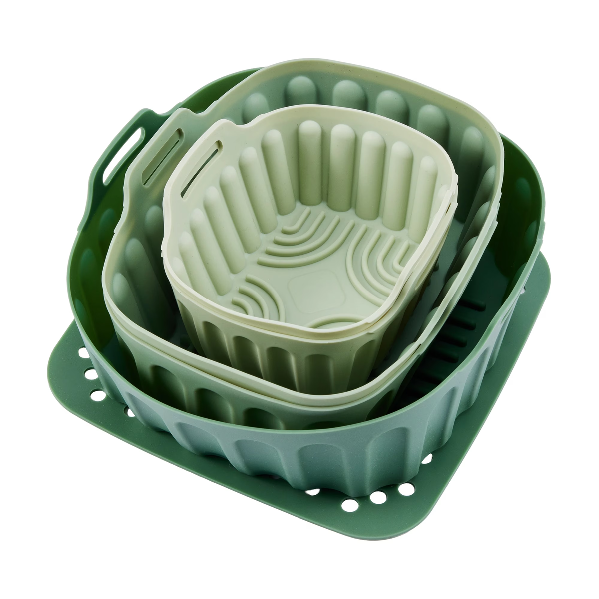 Set of 6 Silicone Air Fryer Trays - Green $22.