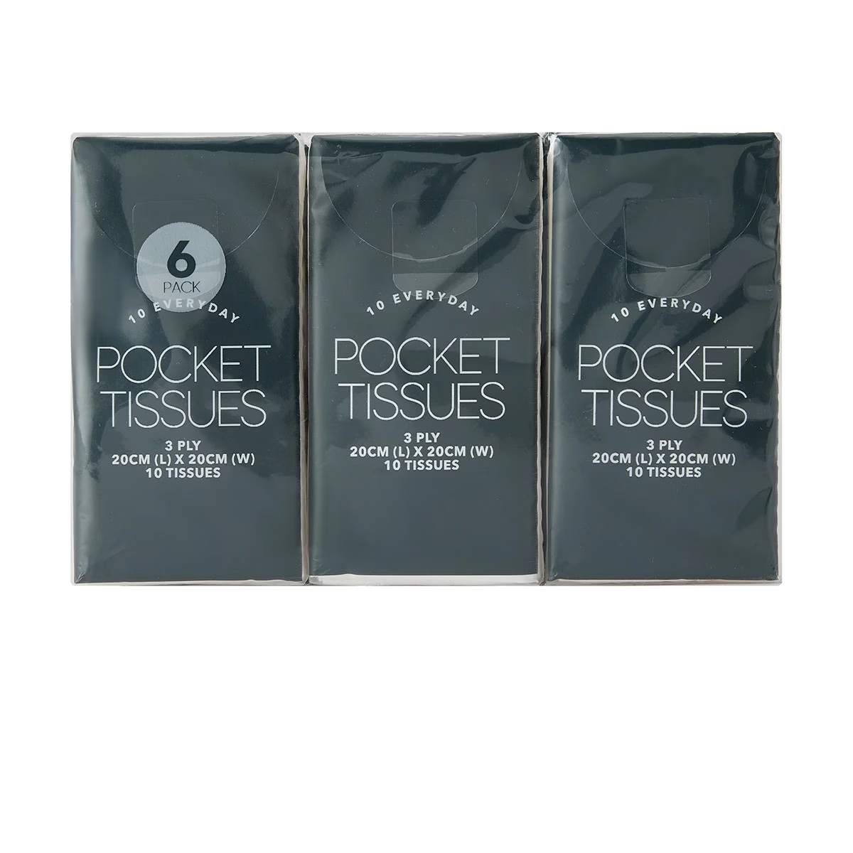 6 Pack Everyday Pocket Tissues $2.