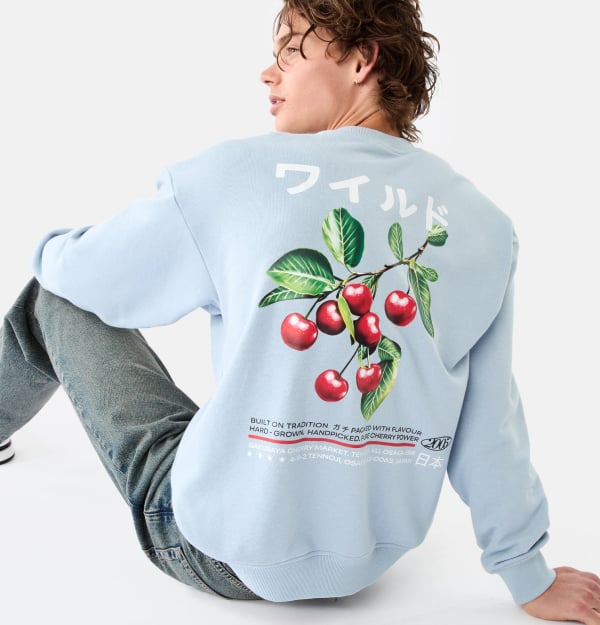 Terry oversized print sweat $25ea.