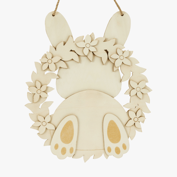 Wood Blank Hanging Wreath, Egg or Bunny $4.50ea.