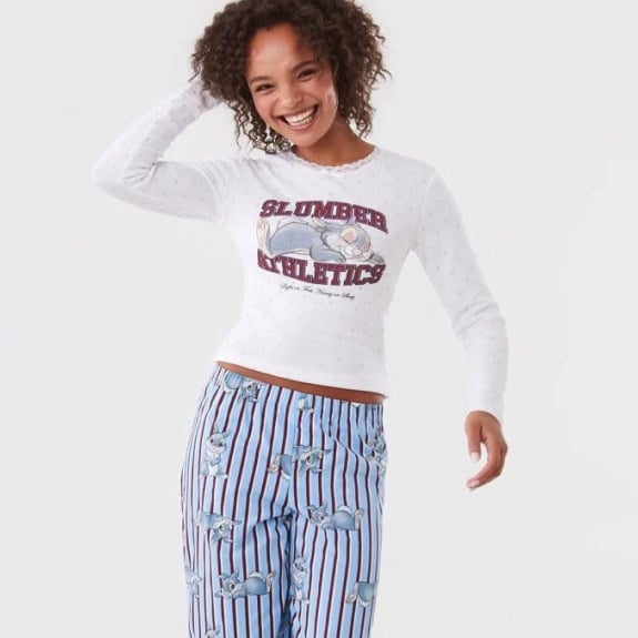 Womens Thumper pointelle/ woven PJ $32set.