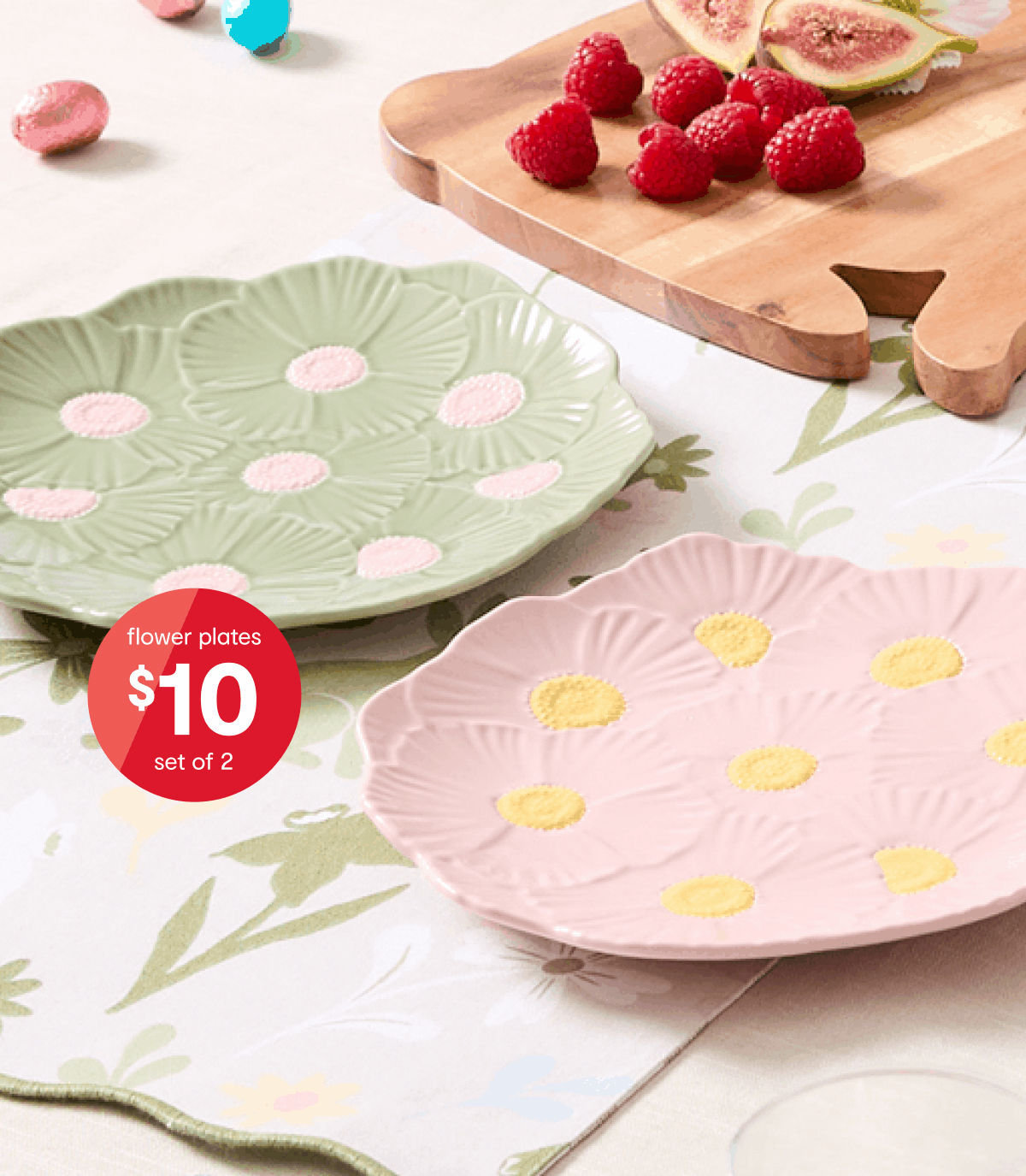 Set of 2 flower side plates