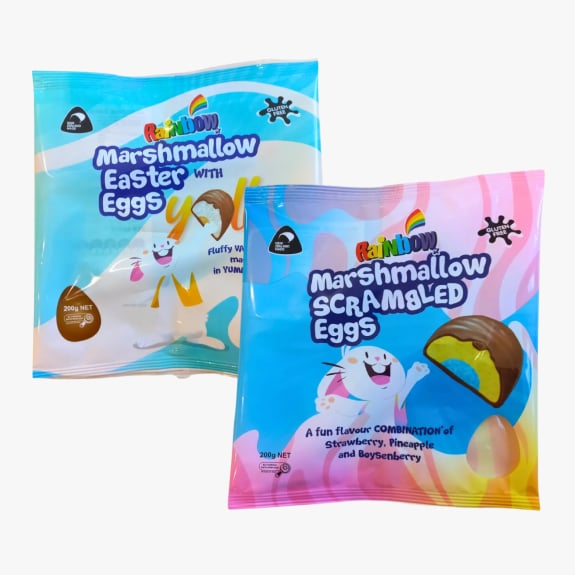 Marshmallow Scrambled Eggs 200g or Marshmallow Easter Eggs 200g $5ea.