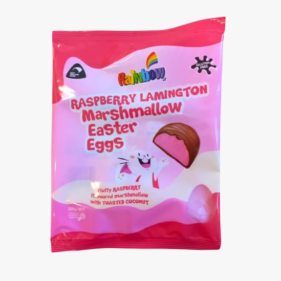 Raspberry Lamington Marshmallow Easter Eggs 320g $9.