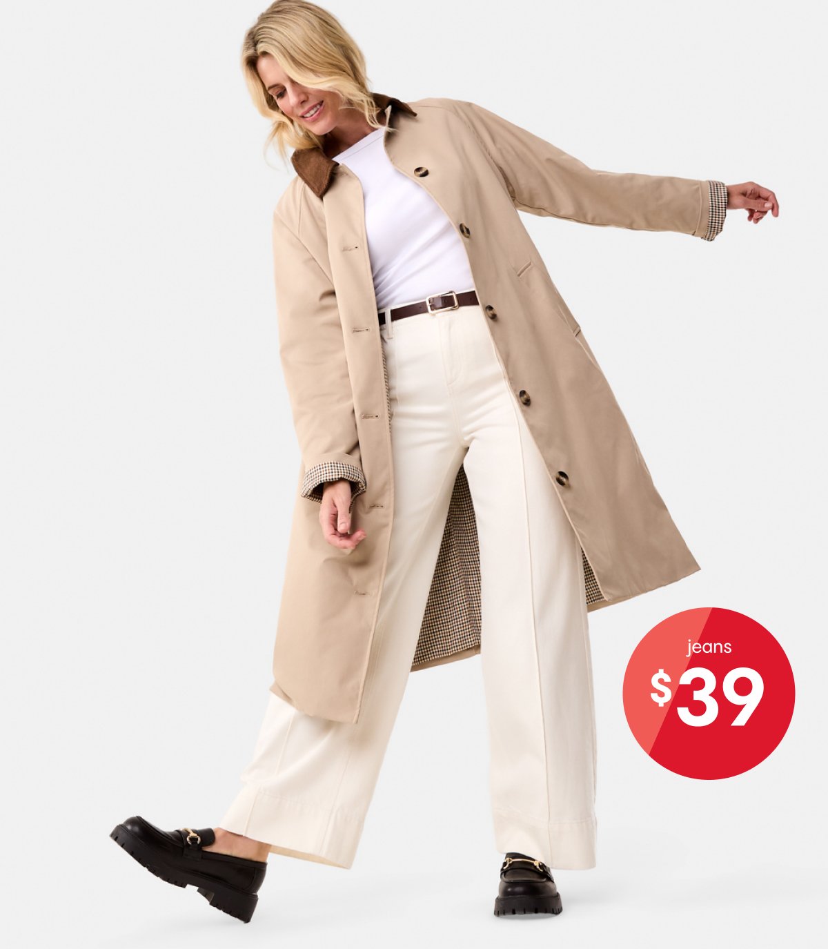 Belted Wide Leg Jeans