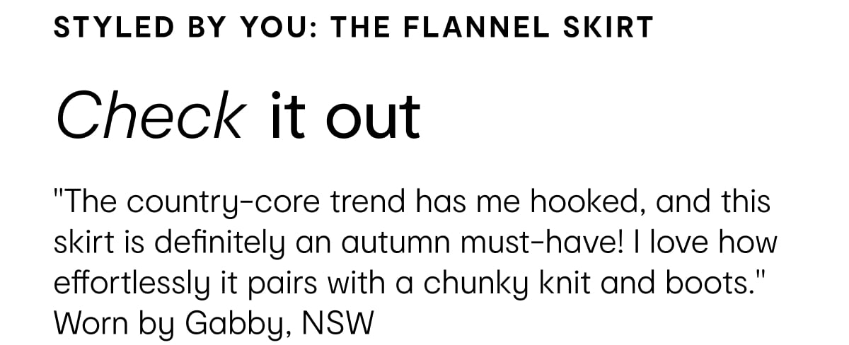 STYLED BY YOU: tHE FLANNEL SKIRT
