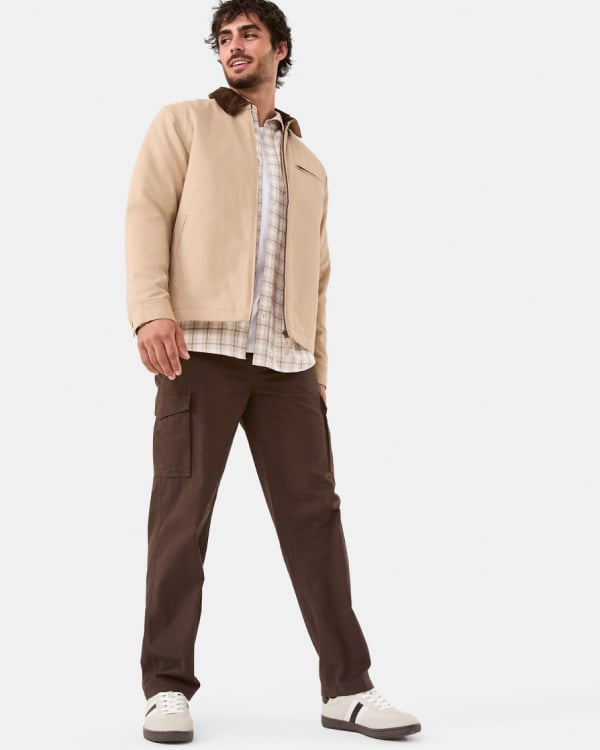 Regular cargo pant. Sizes: 28-44. $30.