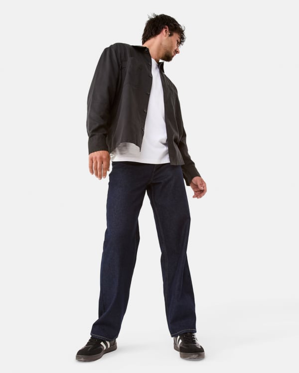 Relaxed jean. Sizes: 28-44. $35.