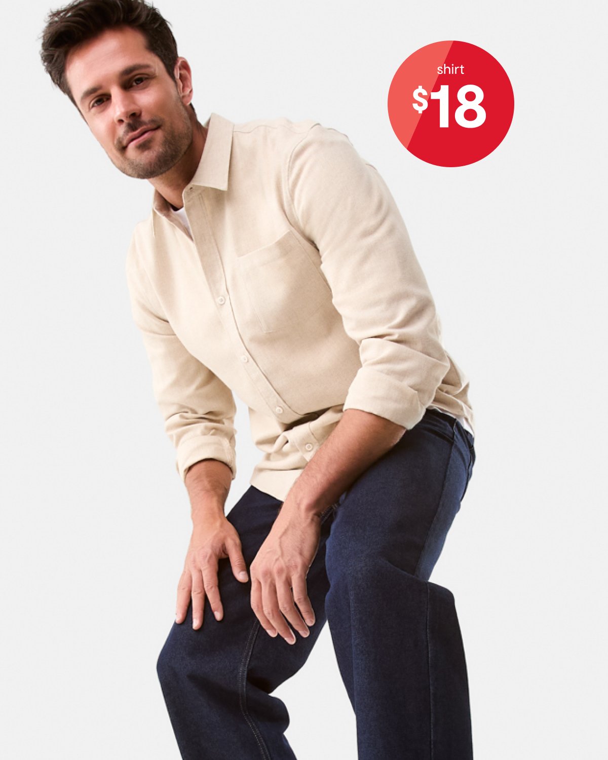 Long sleeve brushed shirt