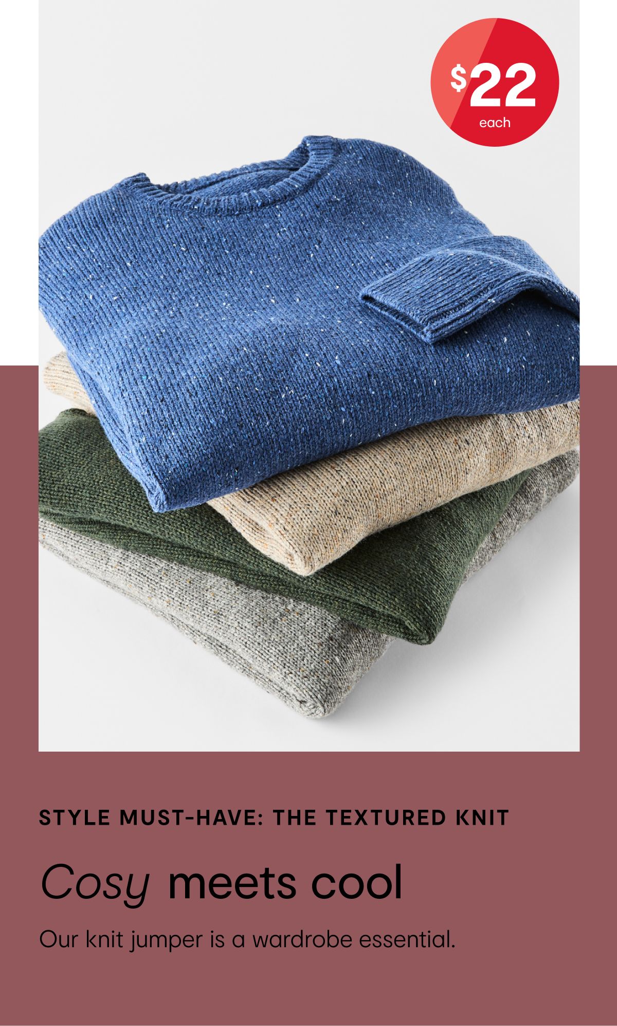 Crew neck knit jumper