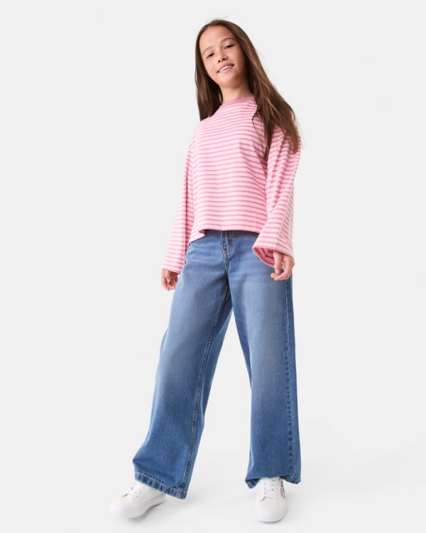 Wide leg jean. Sizes:8-16. $22.