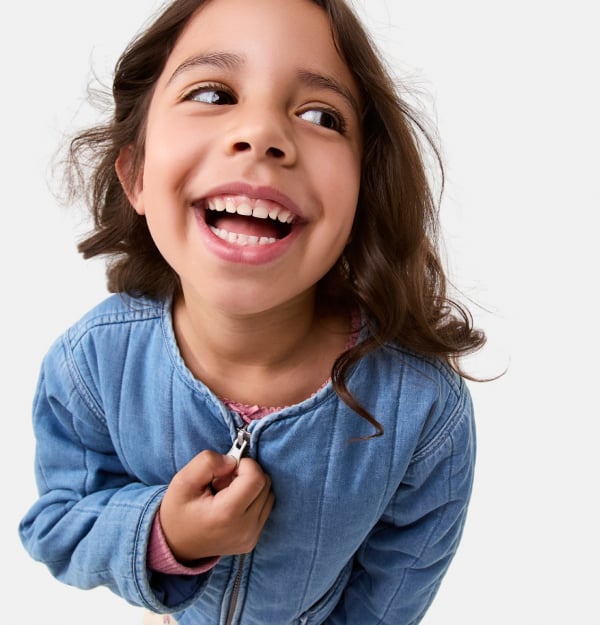 Chambray padded jacket