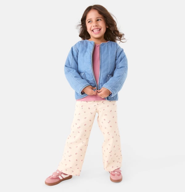 Chambray padded jacket