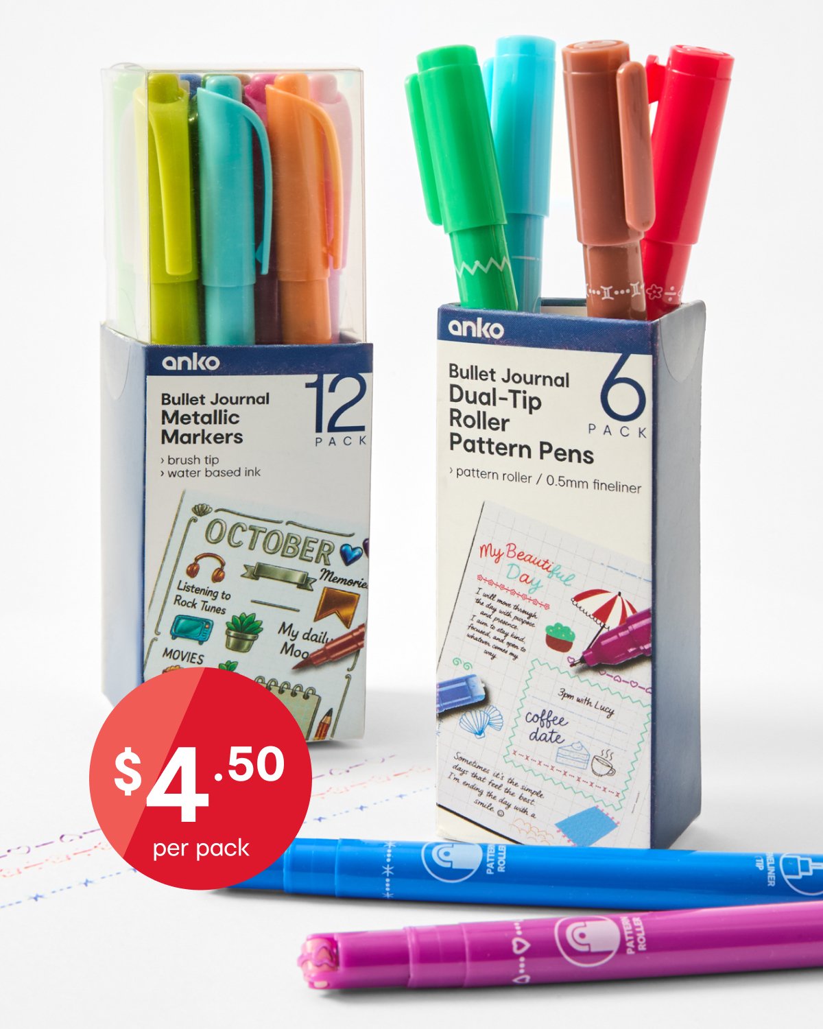 12 pack bullet journal metallic markers