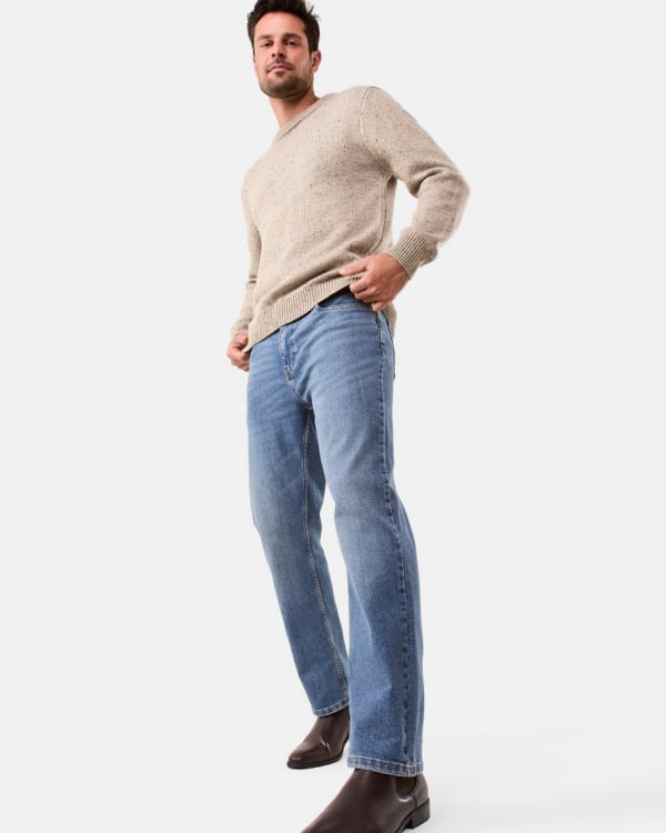 Textured crew knit. Sizes: XS-4XL. $22. PU Boot. Sizes: 7- 13. $40pr.