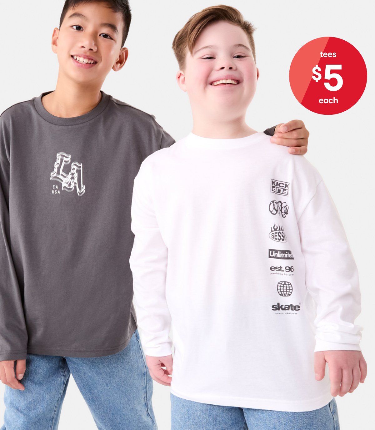 Long sleeve tee. Sizes: 1-9. $5ea.