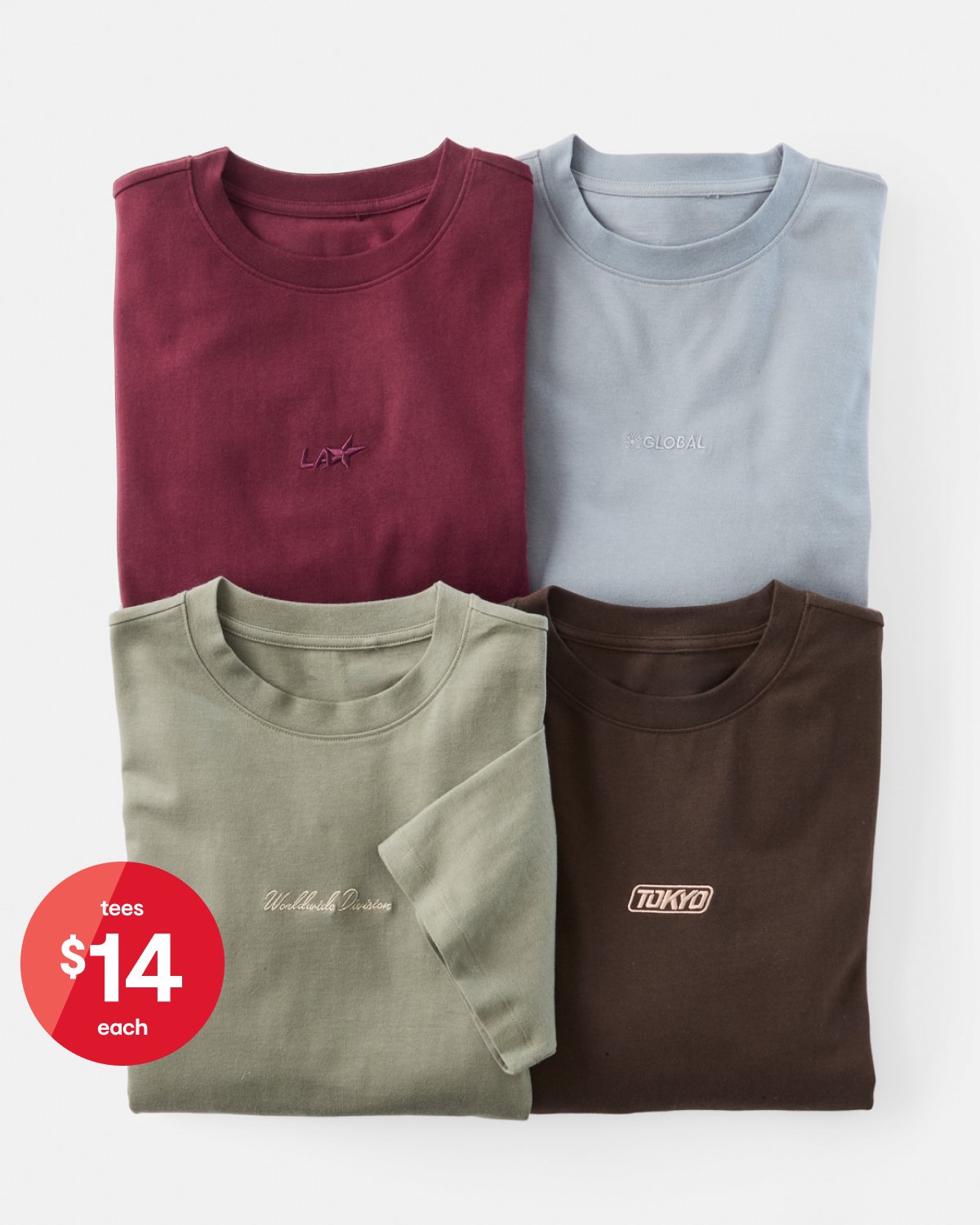 Mens oversized heavyweight embroidery tees. Sizes:XS-4XL. $14ea.