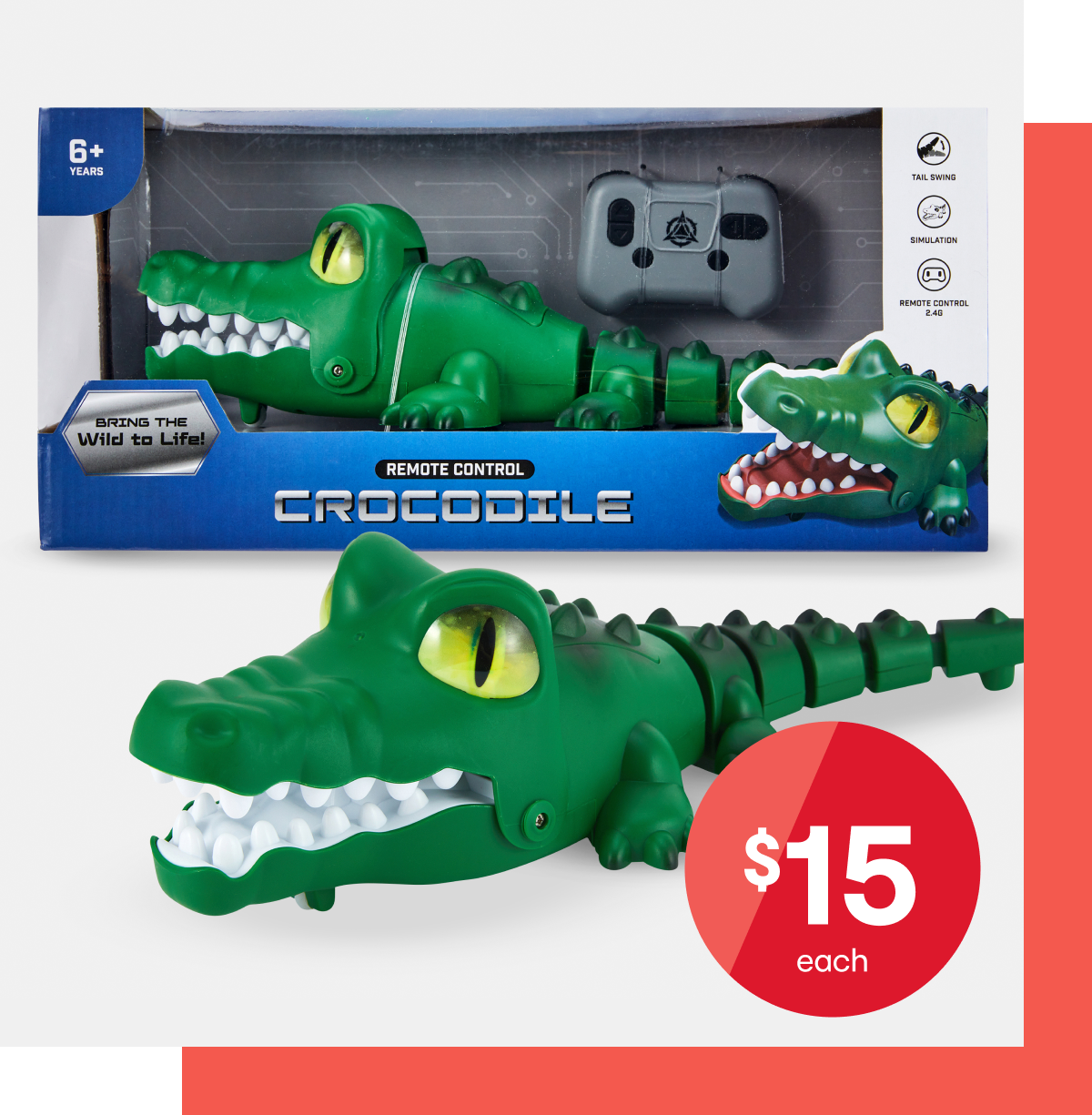 Remote control crocodile $15ea.