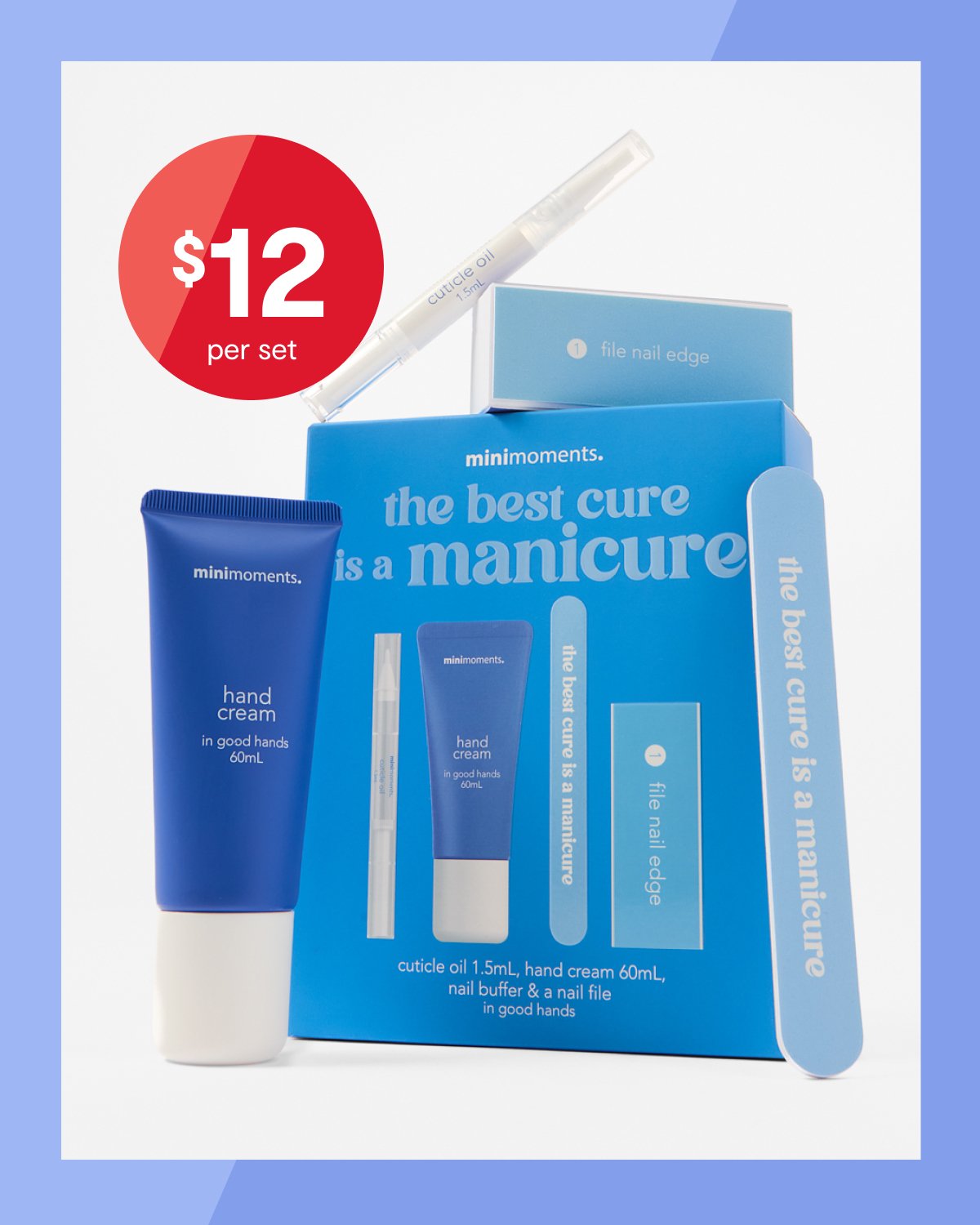 Mini Moments manicure gift set $12 per set.