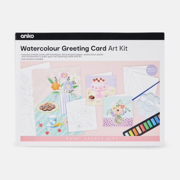 Watercolour greeting card art kit $12.