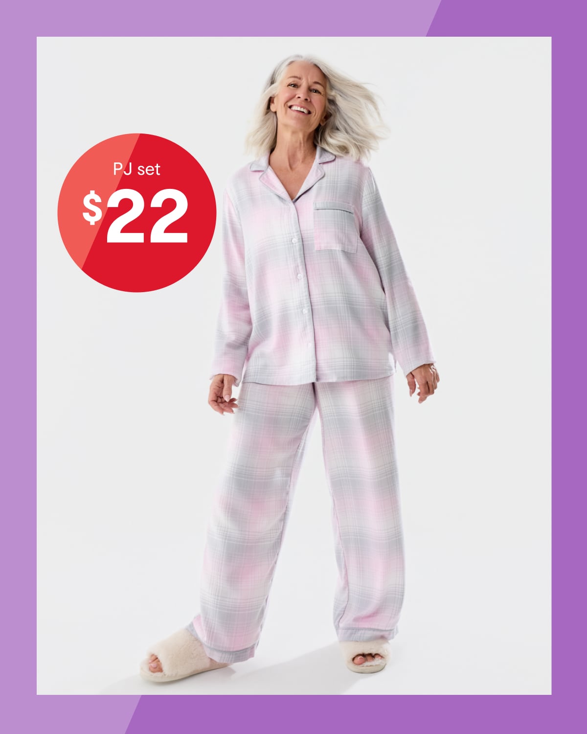 Classic flannel PJs. Sizes:6-22. $22 set.