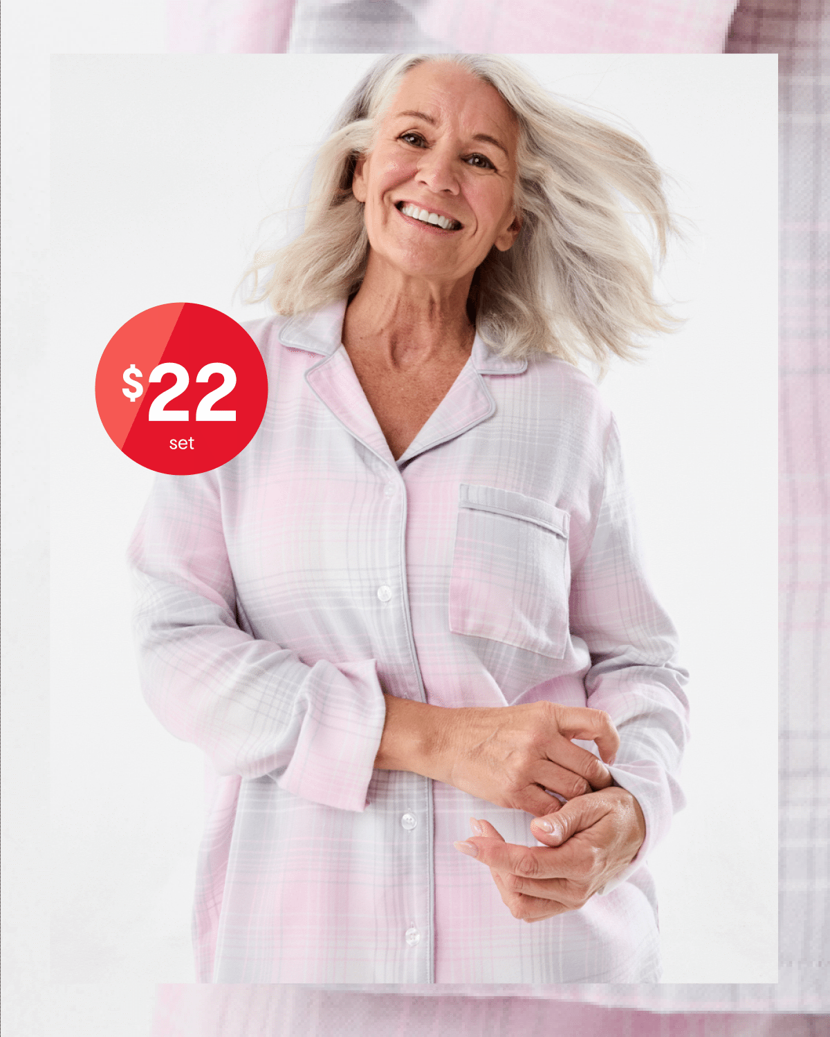Classic flannel PJ set. Sizes: 06-22. $22.