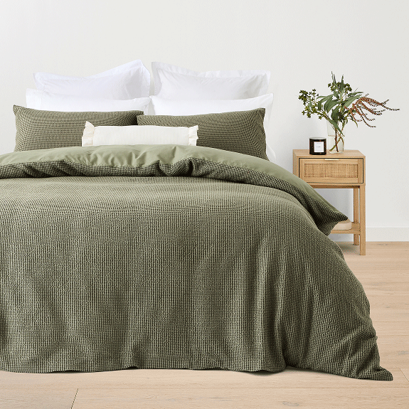 Stonewashed waffle QB quiltcover set $65.