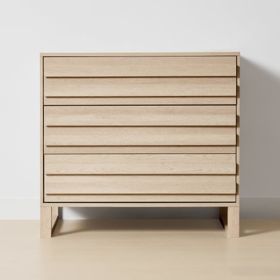 Sadie oak three drawer chest $155.