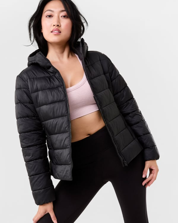 Packable puffer jacket. Sizes: 6-18. $30.