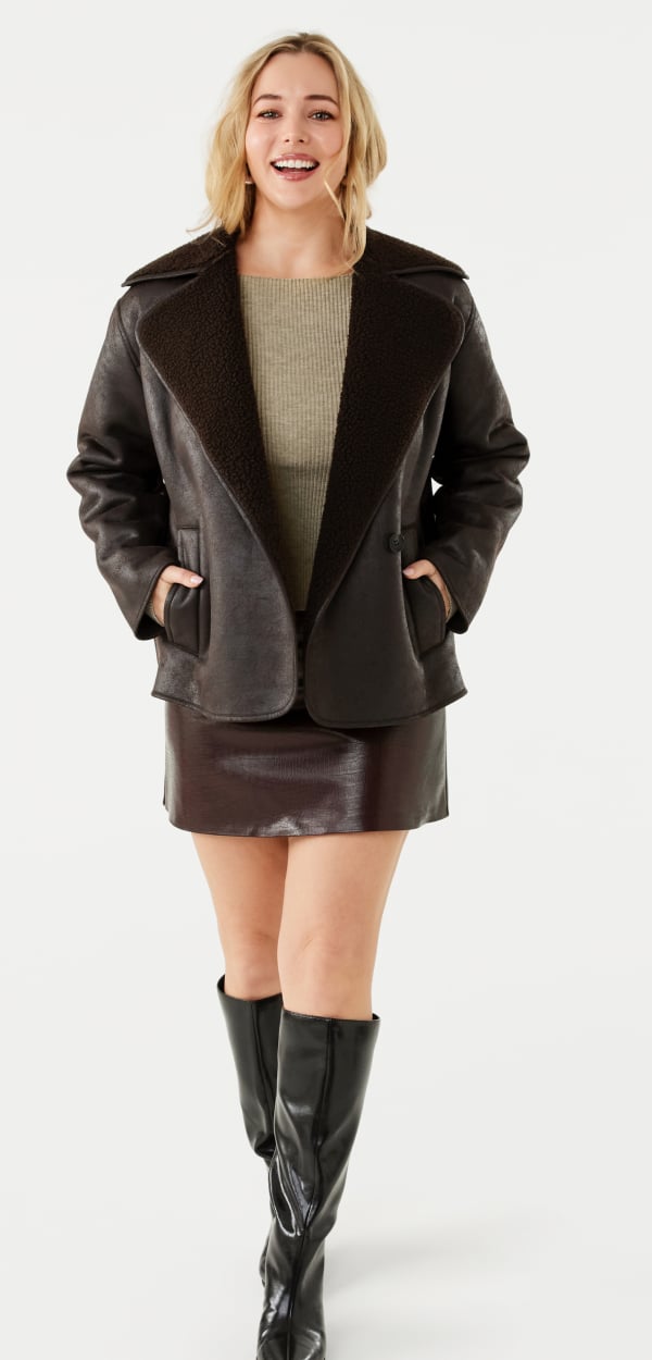 Shearling jacket. Sizes: 6-20. $52.