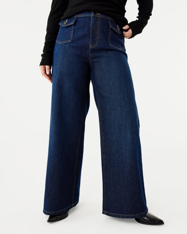 Detail pocket jean. Sizes: 6-20. $39.